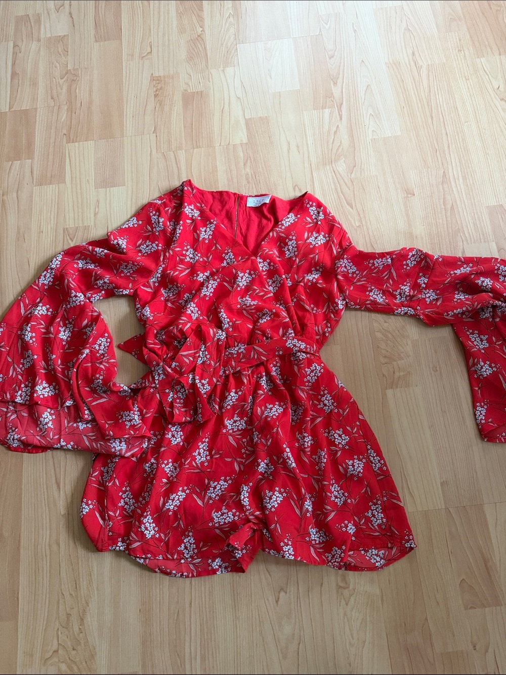 NWOT Romper Anthro & Sage The Label Red Floral Romper